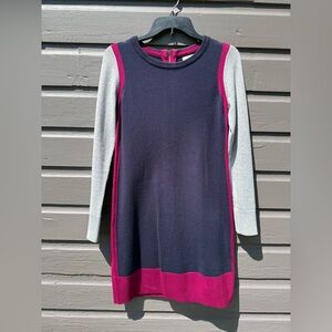 Eliza J Blue and Gray Sheath Dress Long Sleeve Crew Neck